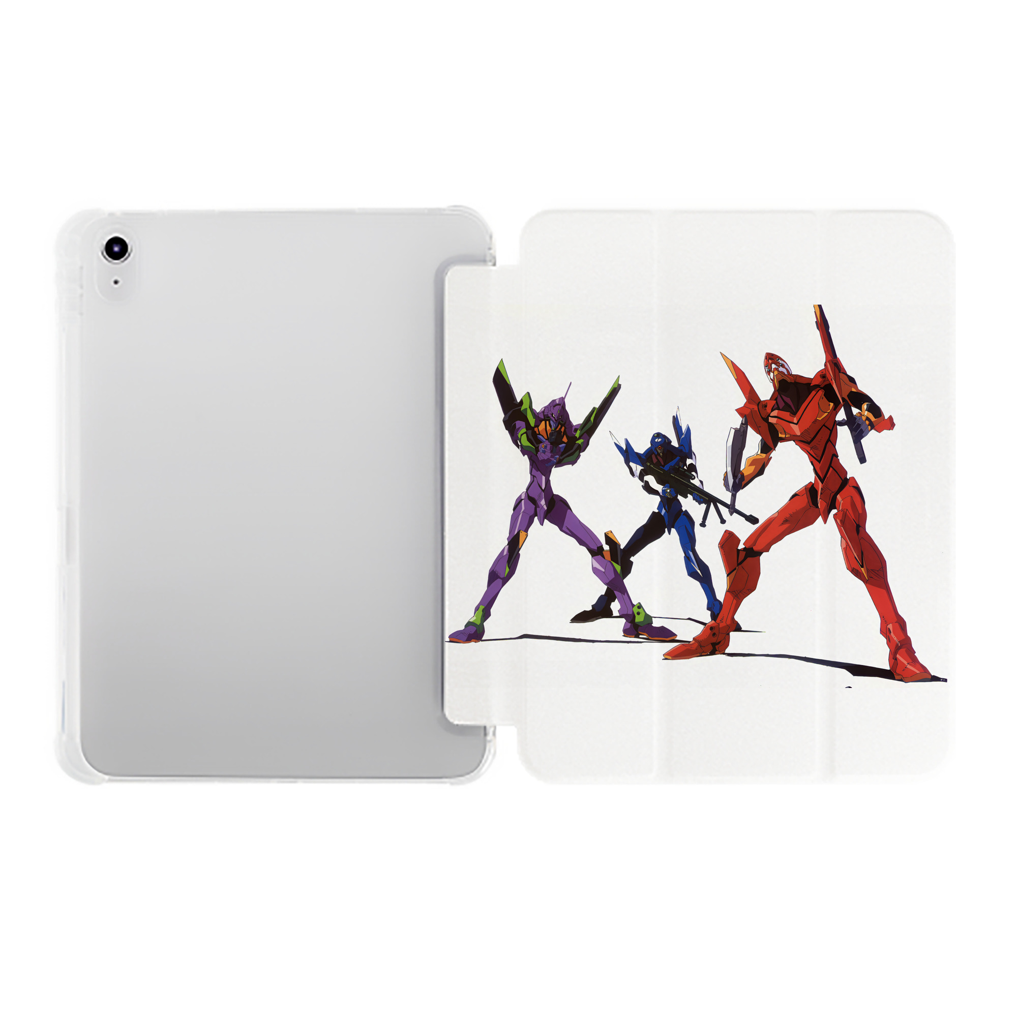 （画像用） EVA 新世紀エヴァンゲリオン IPad ケース ペン収納付き 三つ折りスタンド PUレザー×シリコン 対応機種9.5/10.5/10.9インチ
